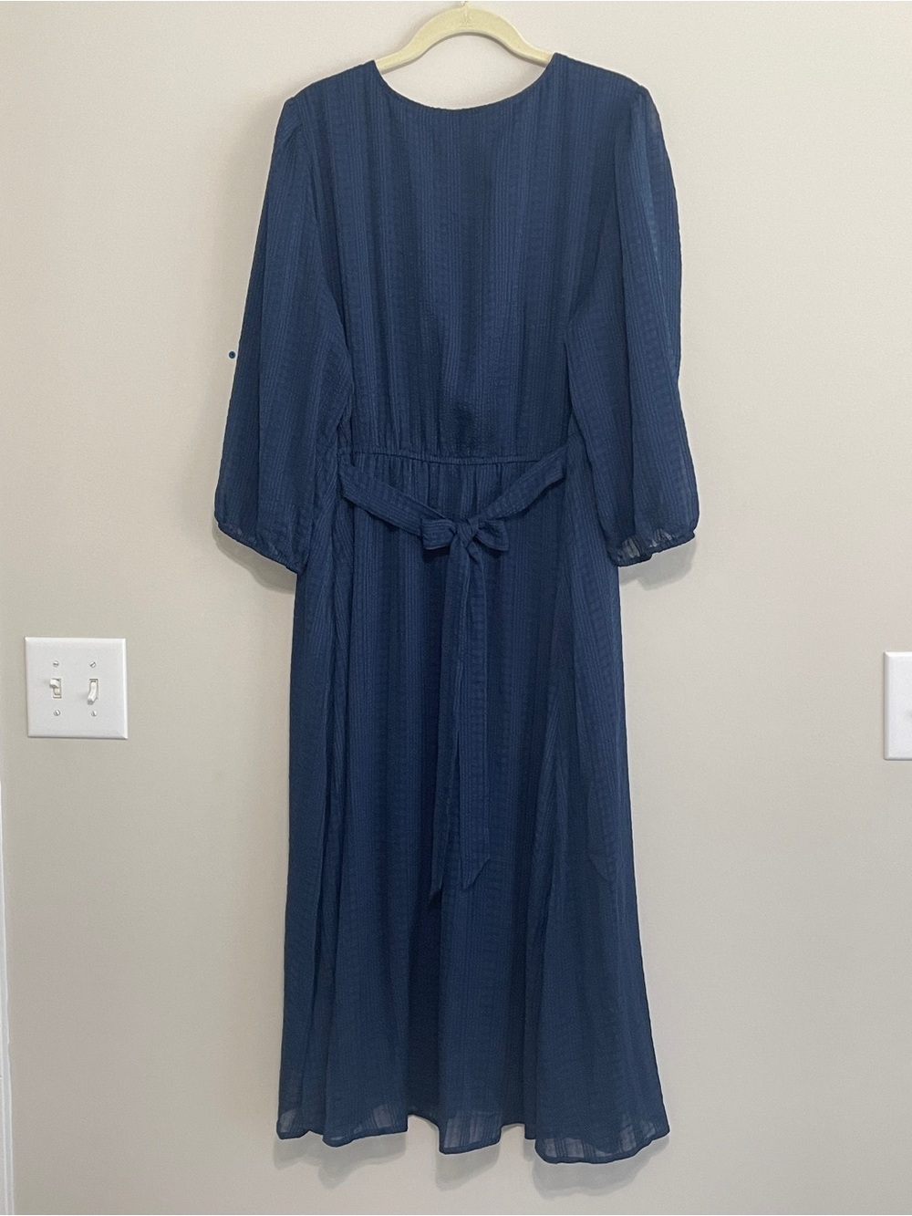 LC Lauren Conrad Navy Blue Midi Button-Front Dress - Picture 2 of 8